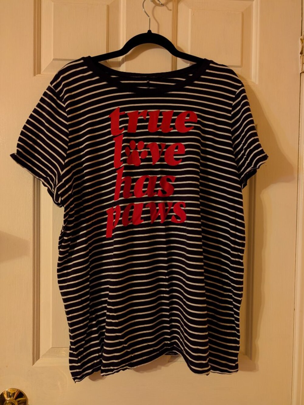 Striped T-Shirt "True Love Has Paws" ~ 2/2X/18-20